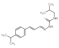 3-(2-methylpropyl)-1-[[(E)-3-(4-propan-2-ylphenyl)prop-2-enylidene]amino]thiourea结构式