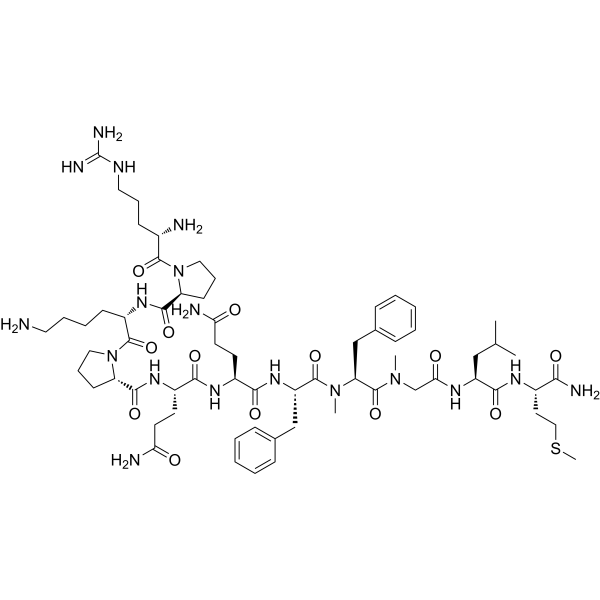 [MePhe8,Sar9] Substance P Structure