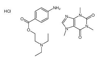 2-(diethylamino)ethyl 4-aminobenzoate,1,3,7-trimethylpurine-2,6-dione,hydrochloride Structure