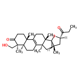 (4BETA,23S)-17,23-环氧-28-羟基-27-去甲羊毛甾-8-烯-3,24-二酮结构式