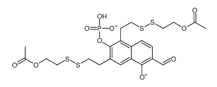 [1,3-bis[2-(2-acetyloxyethyldisulfanyl)ethyl]-6-formyl-5-hydroxynaphthalen-2-yl] phosphate Structure