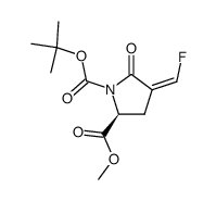 methyl (2S)-N-tert-butoxycarbonyl-4-[(Z)-fluoromethylidene]pyroglutamate Structure