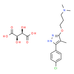 1-Propanamine, 3-((5-(4-chlorophenyl)-4-methyl-1H-pyrazol-3-yl)oxy)-N, N-dimethyl-, (R-(R*,R*))-2,3-dihydroxybutanedioate (1:1)结构式