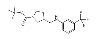 1-Boc-3-([(3-三氟甲基-苯基)-氨基]-甲基)-吡咯烷结构式