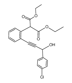 diethyl 2-(2-(3-(4-chlorophenyl)-3-hydroxyprop-1-ynyl)phenyl)malonate结构式
