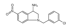 1H-Indol-3-amine, 1-[(3-chlorophenyl)methyl]-2,3-dihydro-5-nitro结构式