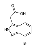 2-(7-溴-1H-吲唑-3-基)乙酸结构式