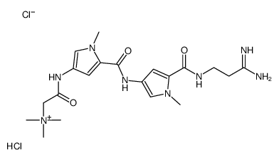 [2-[[5-[[5-[(3-amino-3-iminopropyl)carbamoyl]-1-methylpyrrol-3-yl]carbamoyl]-1-methylpyrrol-3-yl]amino]-2-oxoethyl]-trimethylazanium,chloride,hydrochloride Structure
