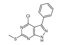 4-chloro-6-(methylthio)-3-phenyl-1H-pyrazolo[3,4-d]-pyrimidine Structure