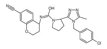 (R)-2-(4-(4-氯苄基)-5-甲基-4H-1,2,4-噻唑-3-基)-N-((S)-7-氰基苯并二氢吡喃-4-基)吡咯烷-1-羧酰胺结构式