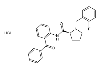 (S)-2-N-[N'-(2-fluorobenzyl)prolyl]aminobenzophenone hydrochloride结构式