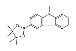 9-甲基-3-(4,4,5,5-四甲基-[1,3,2]二氧硼杂环戊烷-2-基)-9H-咔唑结构式