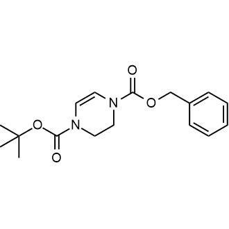 O4-苄基O1-叔丁基2,3-二氢吡嗪-1,4-二羧酸酯结构式
