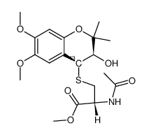 cis-(4-13C)-3,4-Dihydro-4-(S-(N-acetyl-O-methylcysteinyl))-3-hydroxy-6,7-dimethoxy-2,2-dimethylbenzo-1H-pyran Structure