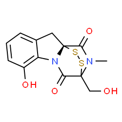 (3R)-2,3-Dihydro-6-hydroxy-3-(hydroxymethyl)-2-methyl-10H-3α,10aα-epidithiopyrazino[1,2-a]indole-1,4-dione结构式