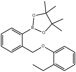 2-(2-乙基苯氧基甲基)苯硼酸频哪醇酯结构式