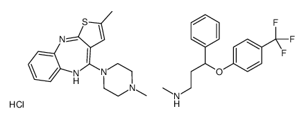 2-methyl-4-(4-methylpiperazin-1-yl)-5H-thieno[3,2-c][1,5]benzodiazepine,N-methyl-3-phenyl-3-[4-(trifluoromethyl)phenoxy]propan-1-amine,hydrochloride Structure