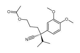 (4S)-(-)-4-cyano-4-(3,4-dimethoxyphenyl)-5-methylhexyl acetate Structure