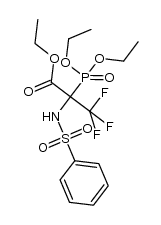 ethyl 2-diethoxyphosphoryl-3,3,3-trifluoro-2-(phenylsulfonylamino)propionate Structure