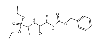 Diethyl-N-(benzyloxycarbonyl)-L-alanyl-(2-decarboxy-DL-alanin-2-yl)phosphonat Structure