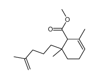 2,6-Dimethyl-6-(4-methyl-4-pentenyl)-2-cyclohexene-1-carboxylic acid methyl ester结构式