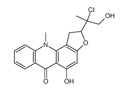2-(1-Chloro-2-hydroxy-1-methylethyl)-1,11-dihydro-5-hydroxy-11-methylfuro[2,3-c]acridin-6(2H)-one结构式