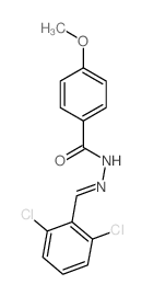 Benzoicacid, 4-methoxy-, 2-[(2,6-dichlorophenyl)methylene]hydrazide结构式