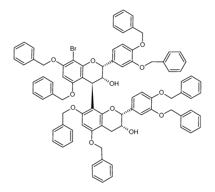 3',4',5,7-tetra-O-benzyl-8-bromoepicatechin-4β,8-(3',4',5,7-tetra-O-benzylepicatechin)结构式