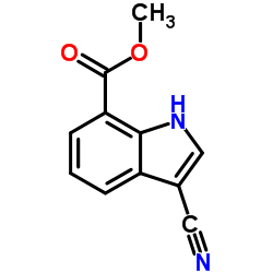 3-氰基-1H-吲哚-7-甲酸甲酯结构式