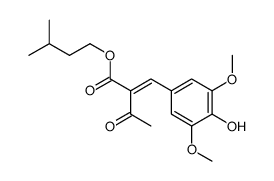 3-Methylbutyl (2E)-2-(4-hydroxy-3,5-dimethoxybenzylidene)-3-oxobu tanoate Structure