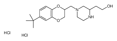 2-[4-[(6-tert-butyl-2,3-dihydro-1,4-benzodioxin-2-yl)methyl]piperazin-2-yl]ethanol,dihydrochloride结构式
