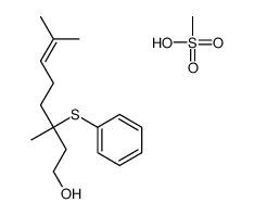 3,7-dimethyl-3-phenylsulfanyloct-6-en-1-ol,methanesulfonic acid Structure