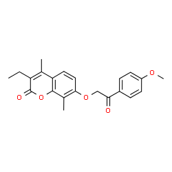 3-ethyl-7-[2-(4-methoxyphenyl)-2-oxoethoxy]-4,8-dimethylchromen-2-one结构式
