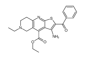 ethyl 3-amino-2-benzoyl-6-ethyl-7,8-dihydro-5H-thieno[2,3-b][1,6]naphthyridine-4-carboxylate结构式