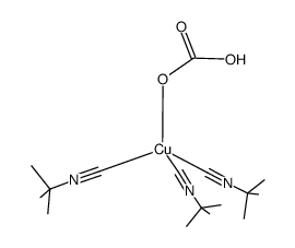 tris((tert-butyl-l4-azanylidyne)methyl)(carboxyoxy)copper Structure
