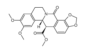 (+)-trans-2,3-Dimethoxy-8-oxo-9,10-(methylenedioxy)-13-(methoxycarbonyl)tetrahydroprotoberberine结构式