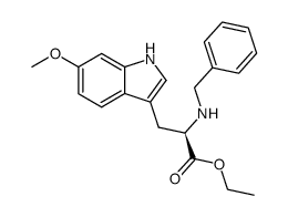 (R)-2-Benzylamino-3-(6-methoxy-1H-indol-3-yl)-propionic acid ethyl ester Structure