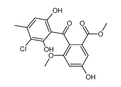 2-(3-chloro-4-methyl-γ-resorcyloyl)-5-hydroxy-m-anisic acid methyl ester Structure