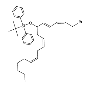 [(3Z,6Z)-1-((1E,3Z)-5-Bromo-penta-1,3-dienyl)-dodeca-3,6-dienyloxy]-tert-butyl-diphenyl-silane Structure