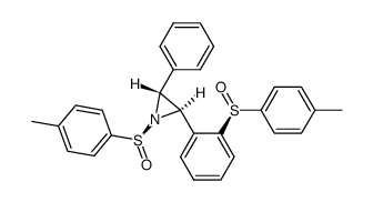trans-(2R,3R)-2-phenyl-3-[(S)-2-(p-toluenesulfinyl)phenyl]-1-[(S)-(p-toluenesulfinyl)]aziridine Structure