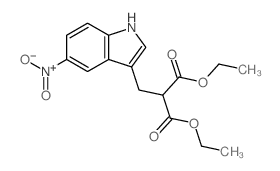 Propanedioic acid,2-[(5-nitro-1H-indol-3-yl)methyl]-, 1,3-diethyl ester Structure