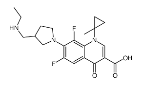 7-[3-(ethylaminomethyl)pyrrolidin-1-yl]-6,8-difluoro-1-(1-methylcyclopropyl)-4-oxoquinoline-3-carboxylic acid结构式