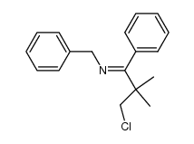 (E)-N-(3-chloro-2,2-dimethyl-1-phenylpropylidene)-1-phenylmethanamine结构式