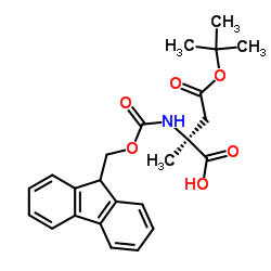 (S)-2-((((9H-Fluoren-9-yl)methoxy)carbonyl)amino)-4-(tert-butoxy)-2-methyl-4-oxobutanoic acid structure