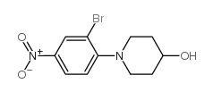 1-(2-溴-4-硝基苯基)-4-羟基哌啶结构式