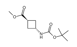 (1r,3r)-甲基 3-((叔-丁氧羰基)氨基)环丁甲酸基酯结构式