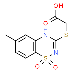 [[(6-Methyl-2H-1,2,4-benzothiadiazine 1,1-dioxide)-3-yl]thio]acetic acid Structure