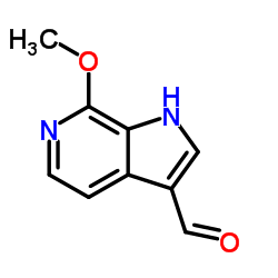 7-甲氧基-1H-吡咯并[2,3-c]吡啶-3-羧醛结构式
