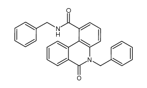 N,5-dibenzyl-6-oxo-5,6-dihydrophenanthridine-1-carboxamide结构式