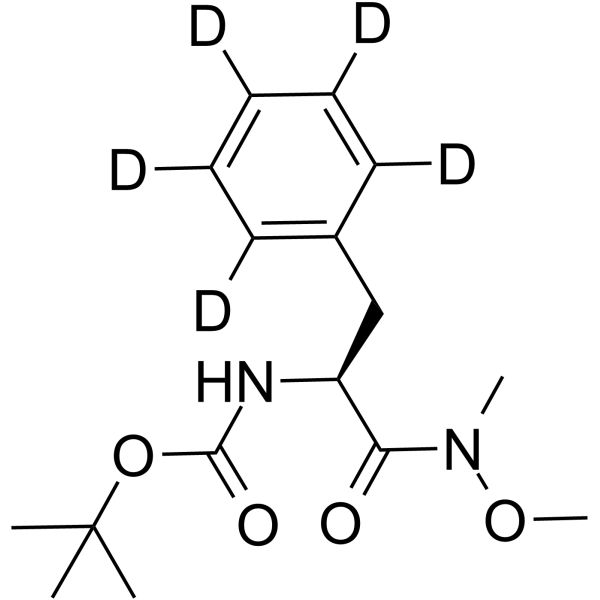 N-Boc-N-methoxy-N-methyl-L-phenyl-alaninamide-d5 Structure